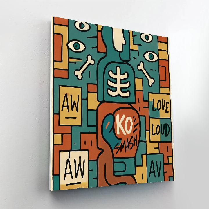 Basquiat Crown Cipher Street Totem paint by color