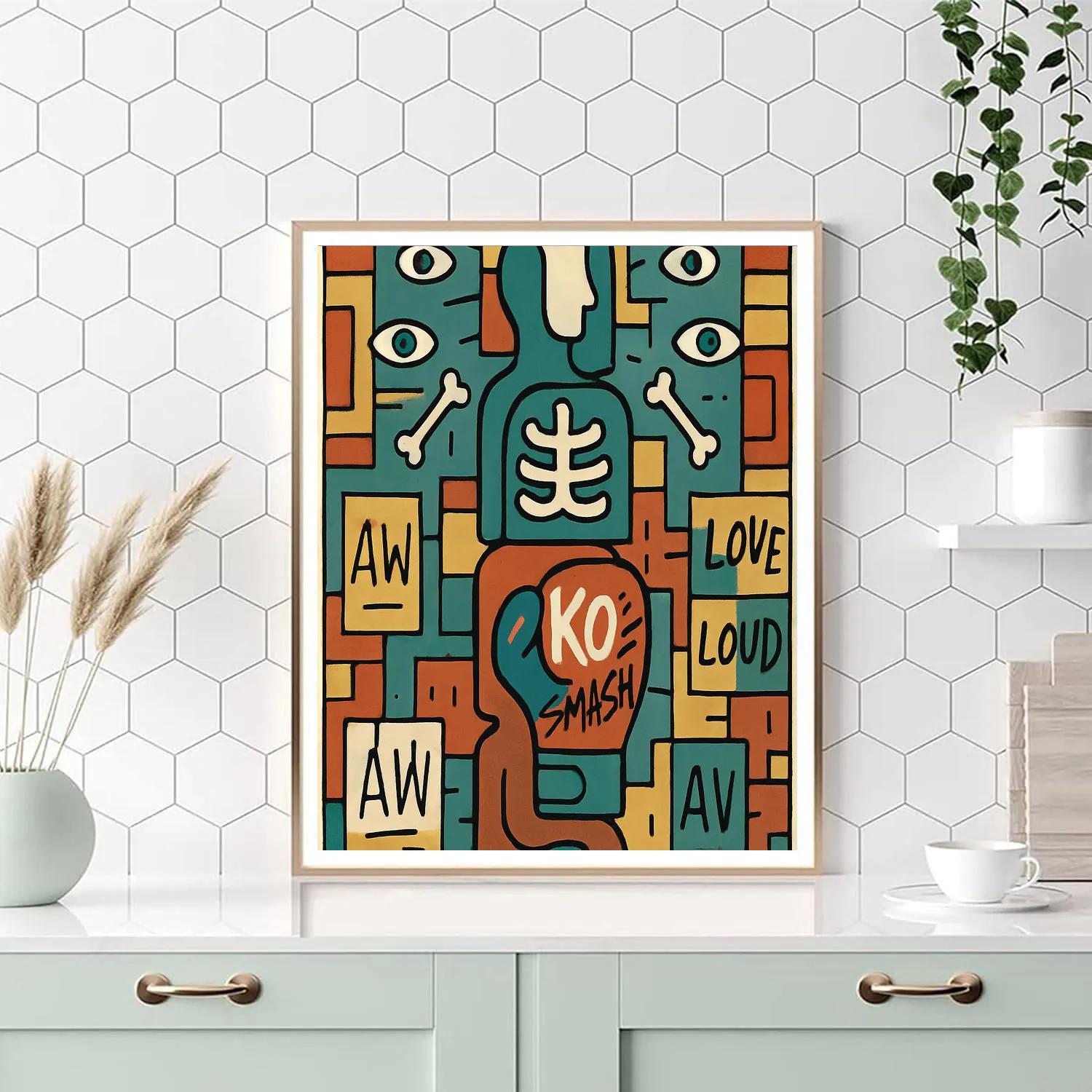 Basquiat Crown Cipher Street Totem paint by color