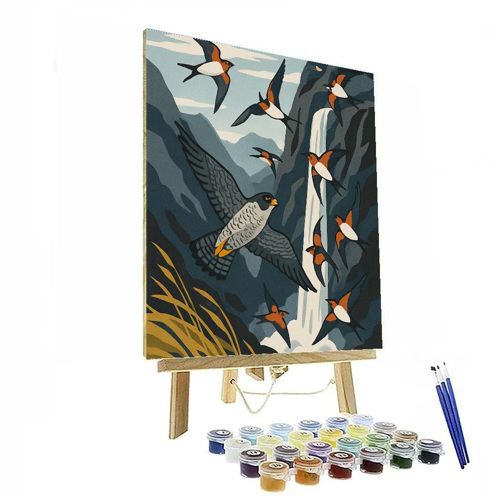 Glasswing Migration With Birds In High Wind Paint by numbers art