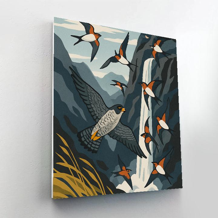 Glasswing Migration With Birds In High Wind Paint by numbers art