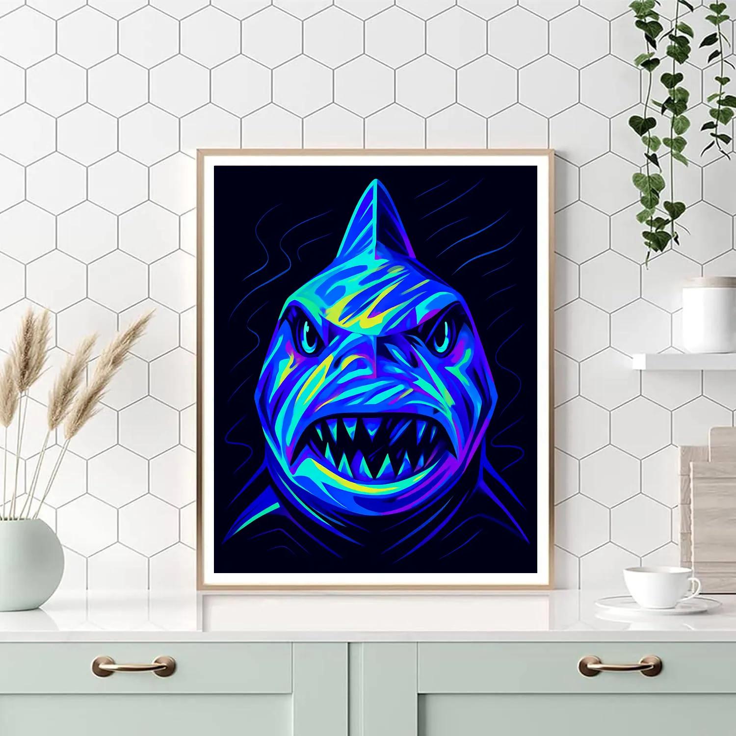 Tidal Neon Shark Paint by numbers kits