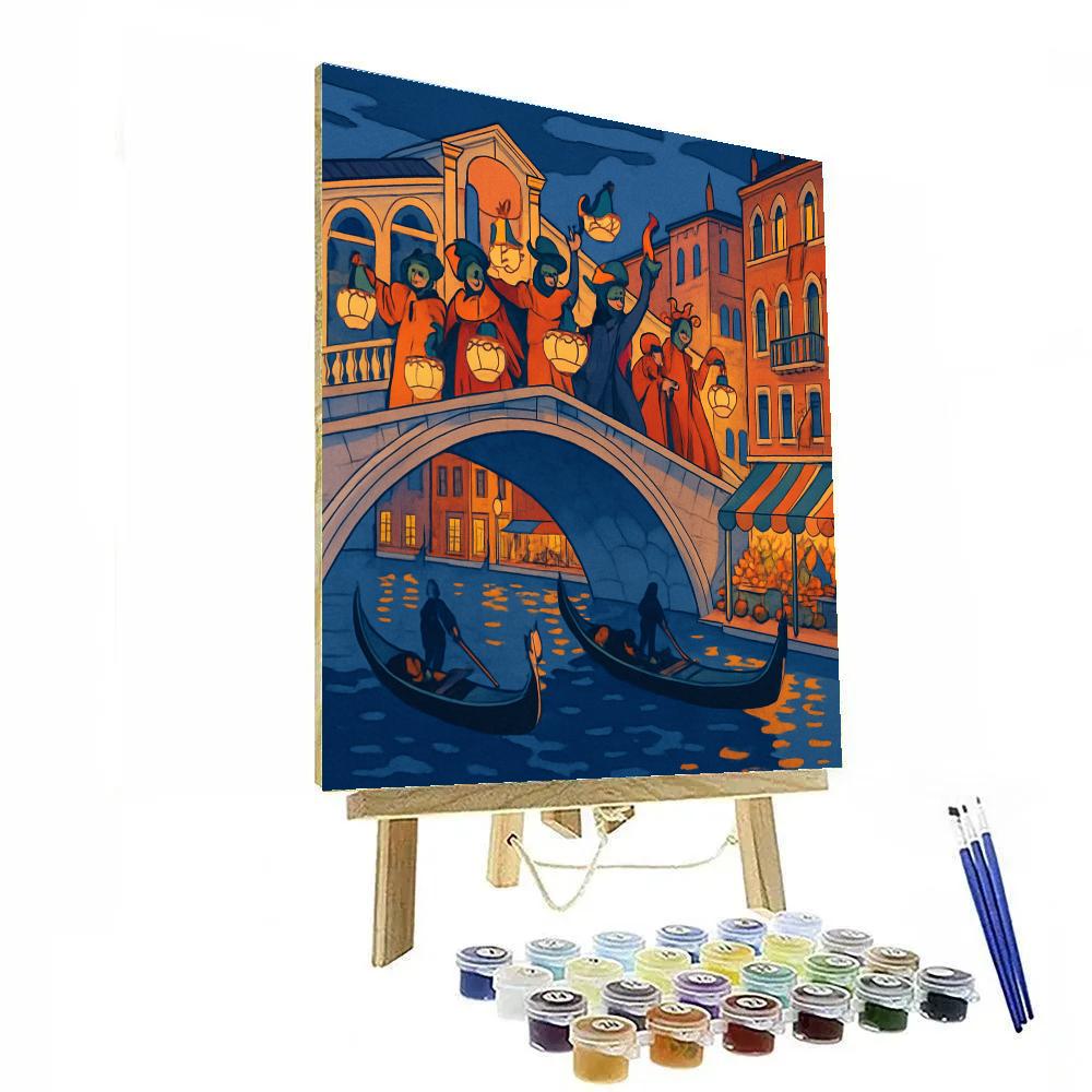 Mask Parade In Venice Twilight Number painting