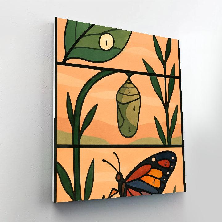 Stained Glass Butterfly Metamorphosis paint by numbers