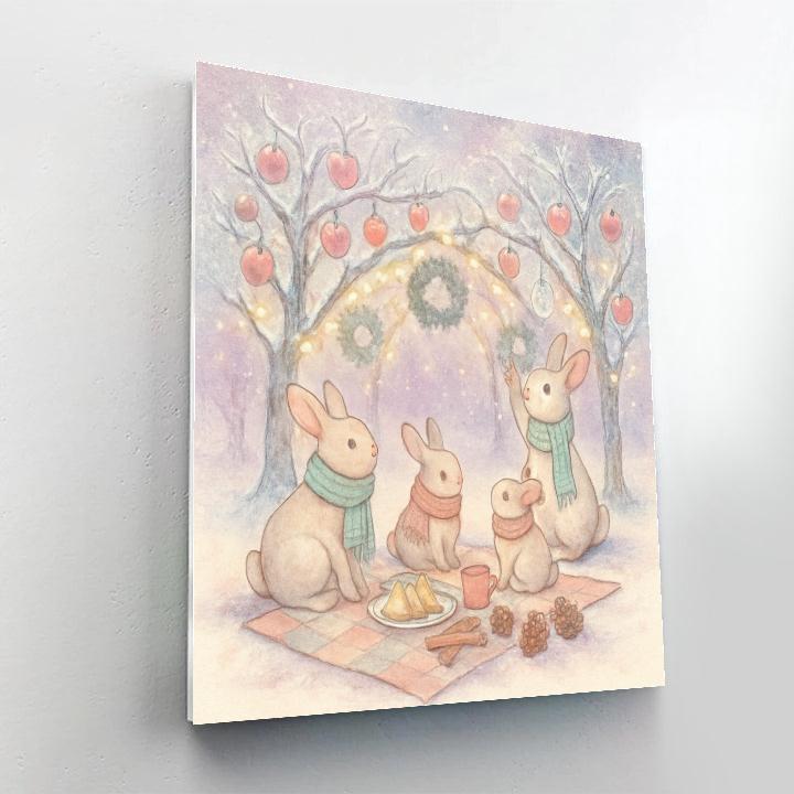 The Snow Globe Orchard Picnic painting number kit