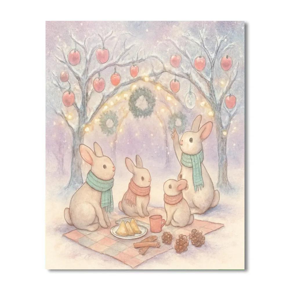 The Snow Globe Orchard Picnic painting number kit