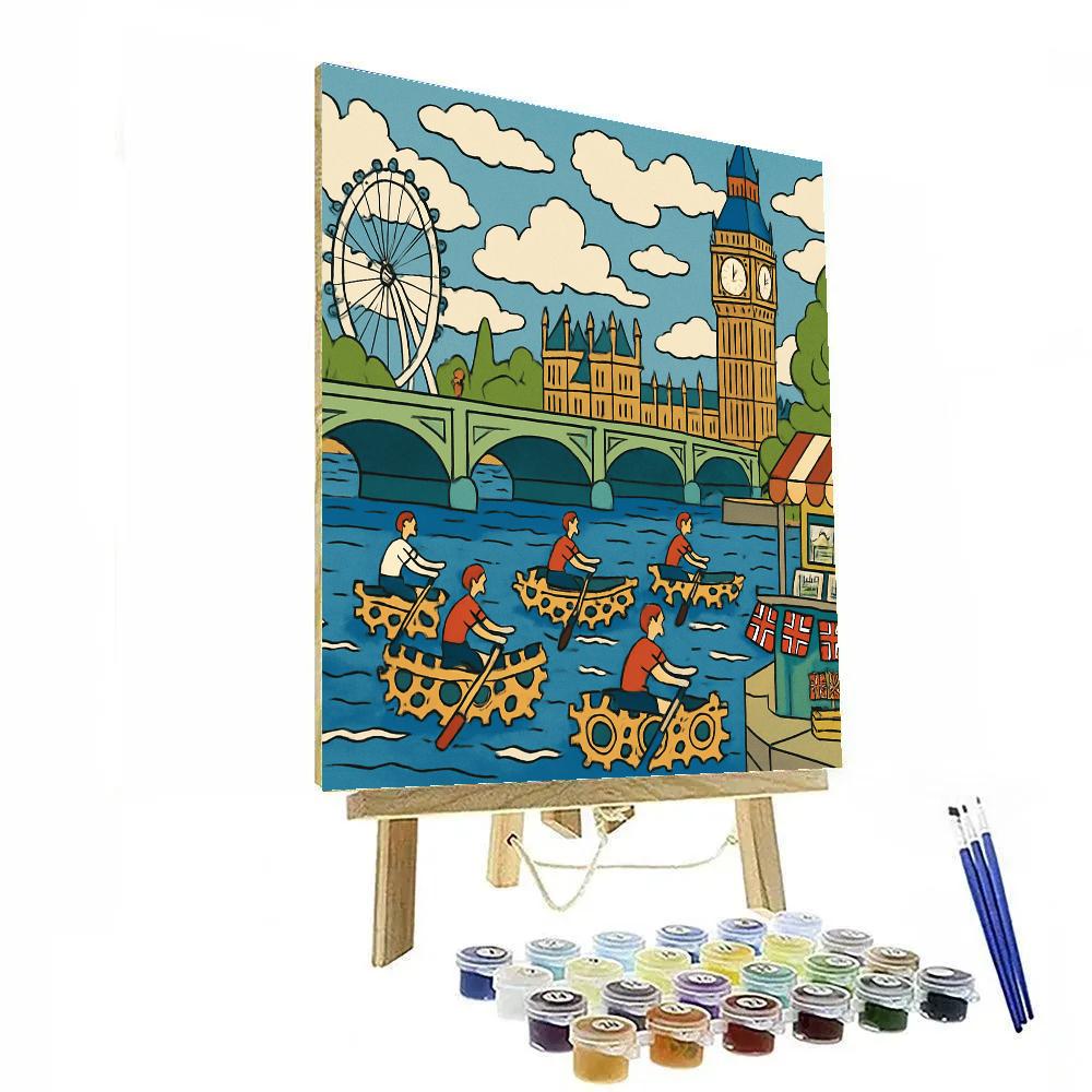 London-Thames Clockwork Regatta paint by number