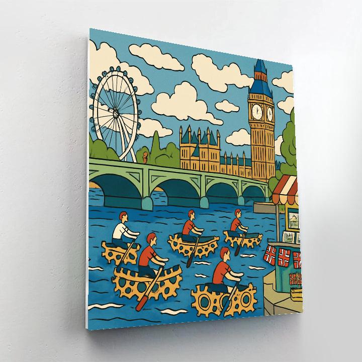 London-Thames Clockwork Regatta paint by number