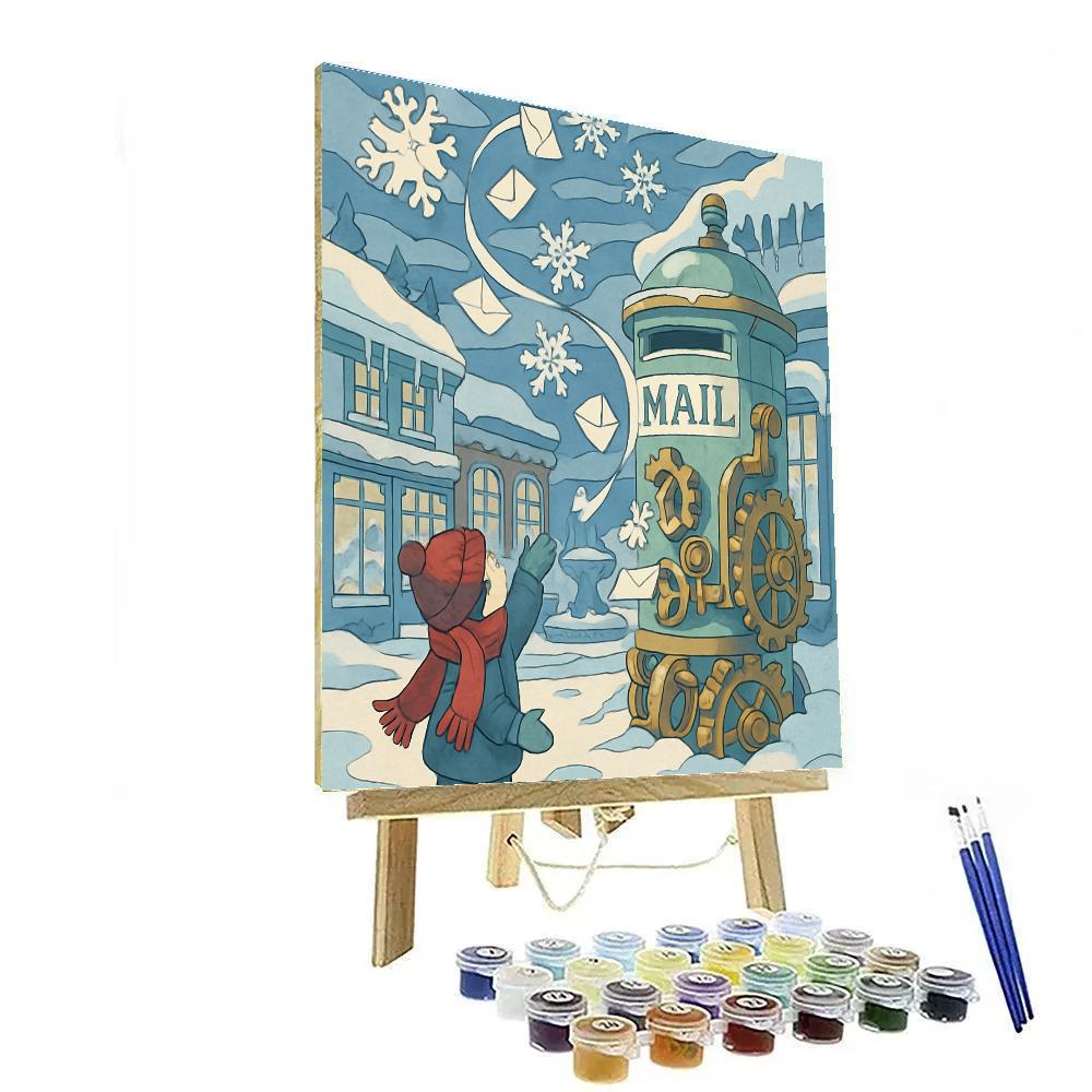 Clockwork Postcards In Winter Numbered painting kits