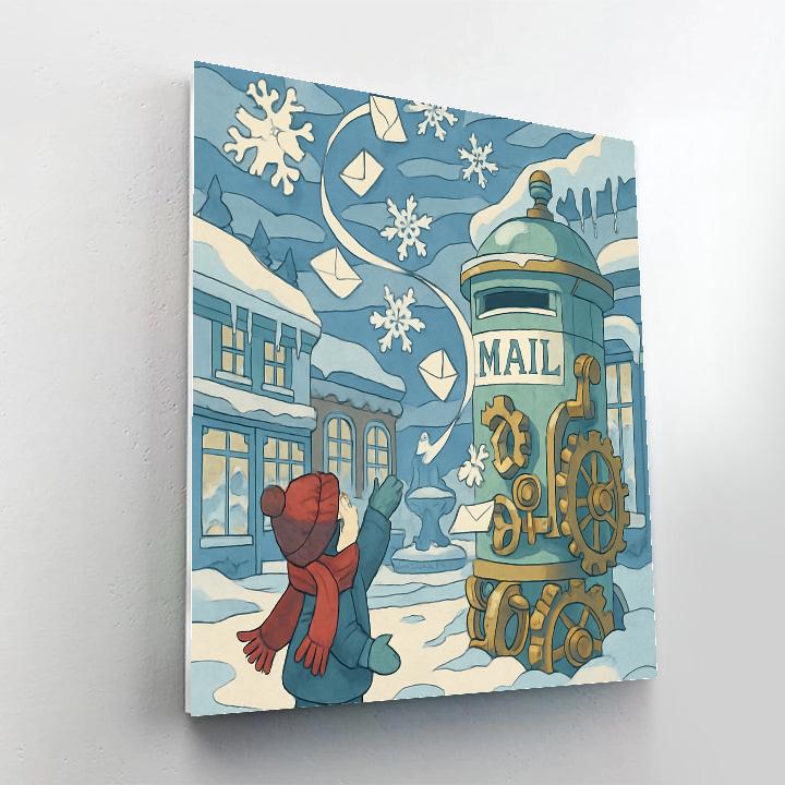 Clockwork Postcards In Winter Numbered painting kits