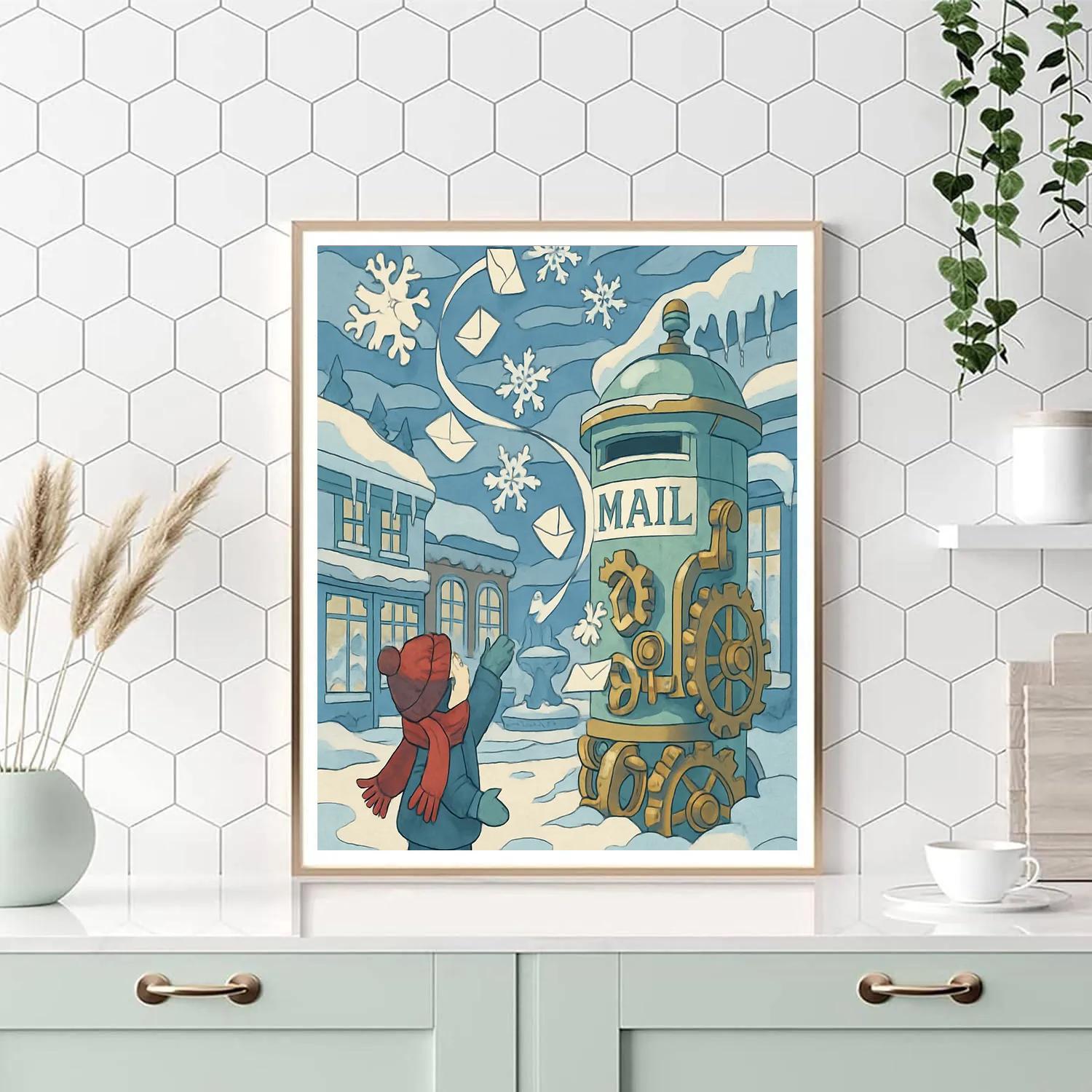 Clockwork Postcards In Winter Numbered painting kits