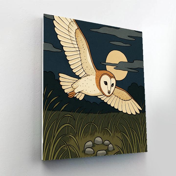 Moonlit Glen With Owl Sentinel DIY paint by numbers