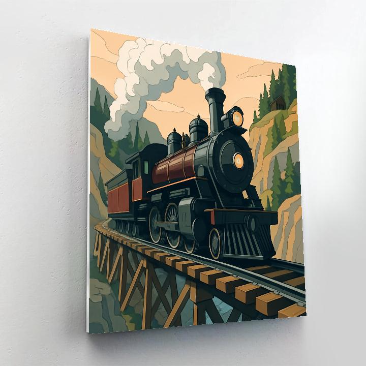 Steam Powered Ridge Line With Train Number painting