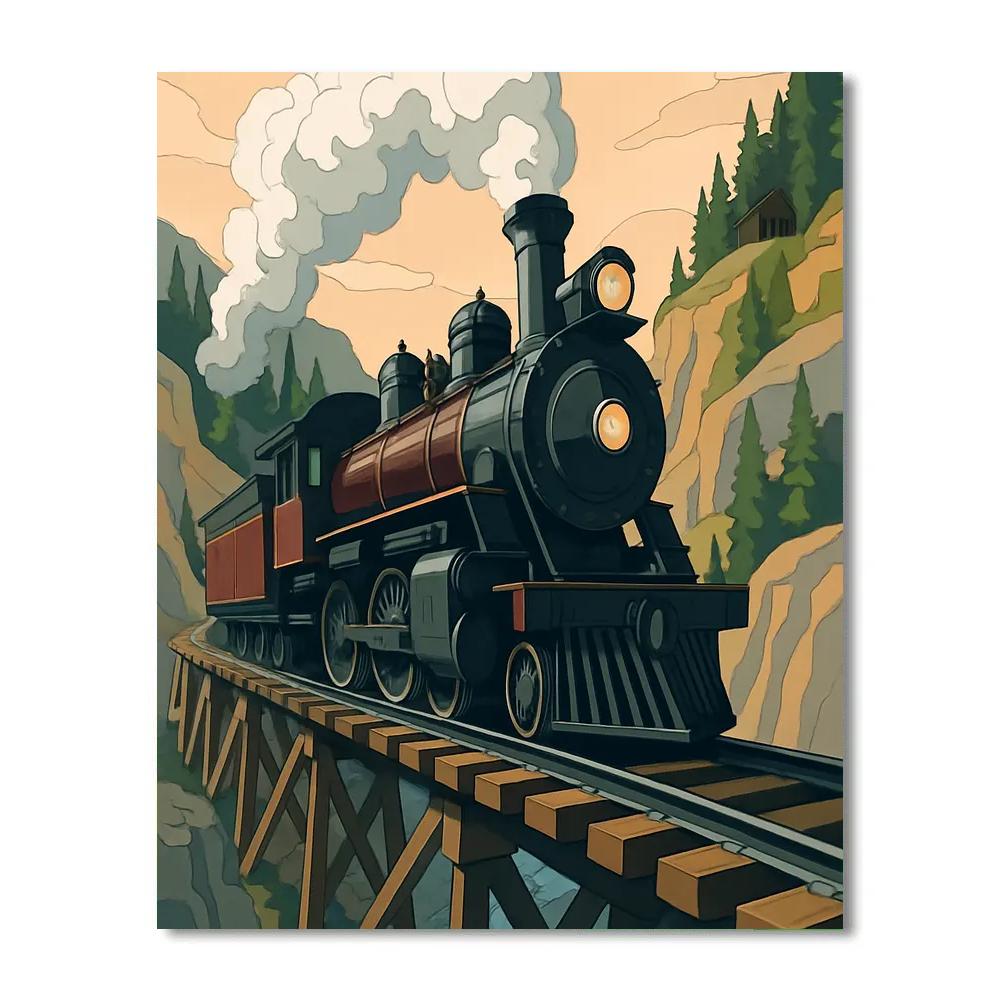 Steam Powered Ridge Line With Train Number painting
