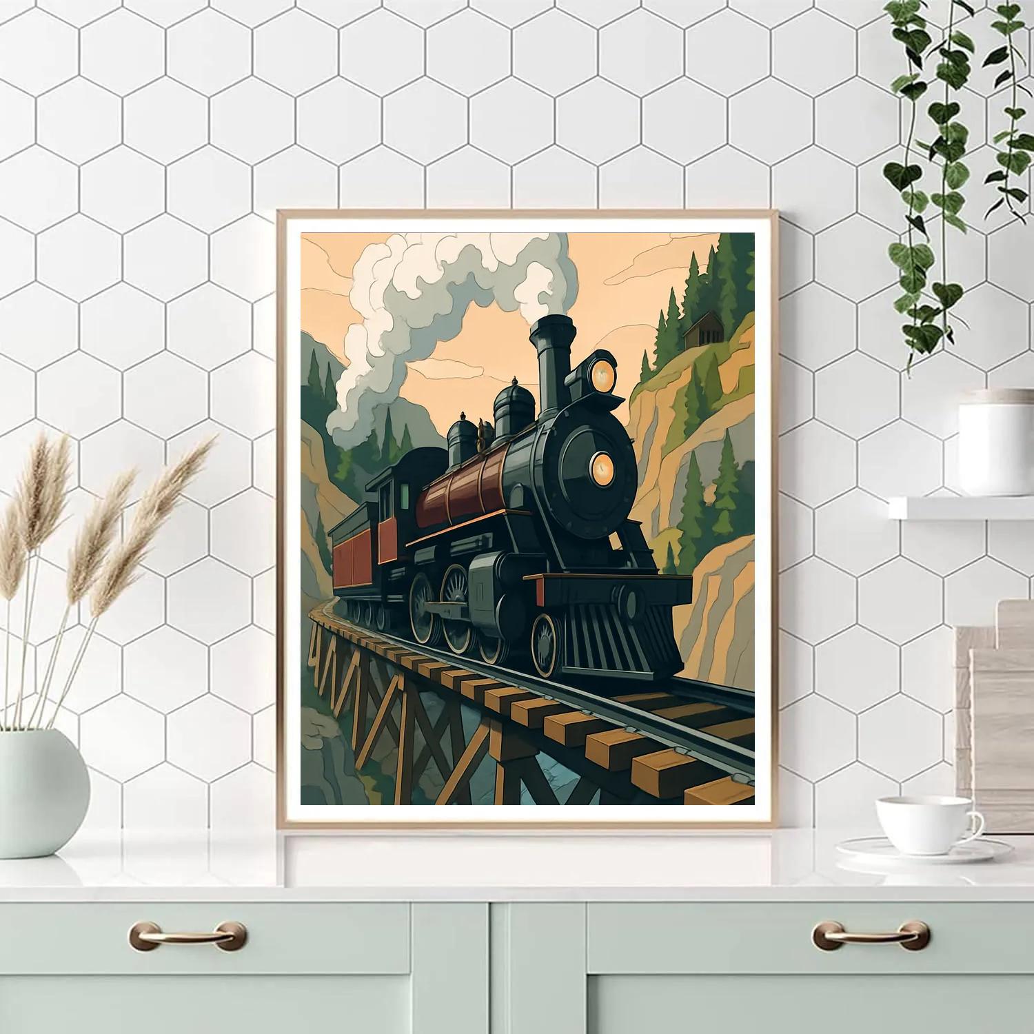 Steam Powered Ridge Line With Train Number painting