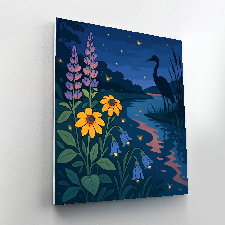 Riverside Wildflowers In Floral Light painting number kit