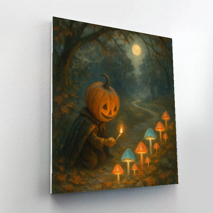 Midnight Mushroom Lantern Garden DIY paint by numbers