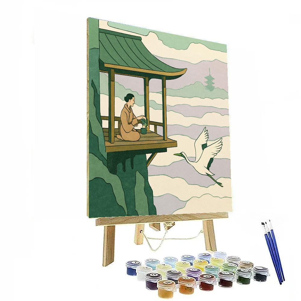 Tea Pavilion Above The Clouds In Japan Painting by numbers kit