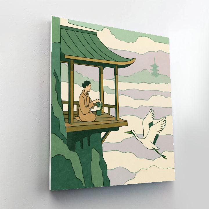 Tea Pavilion Above The Clouds In Japan Painting by numbers kit