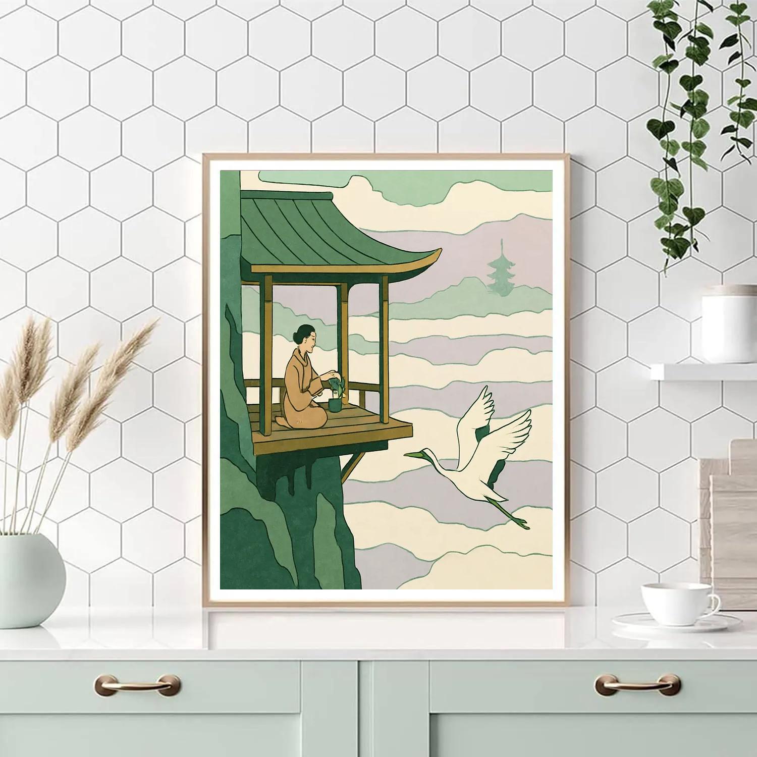 Tea Pavilion Above The Clouds In Japan Painting by numbers kit