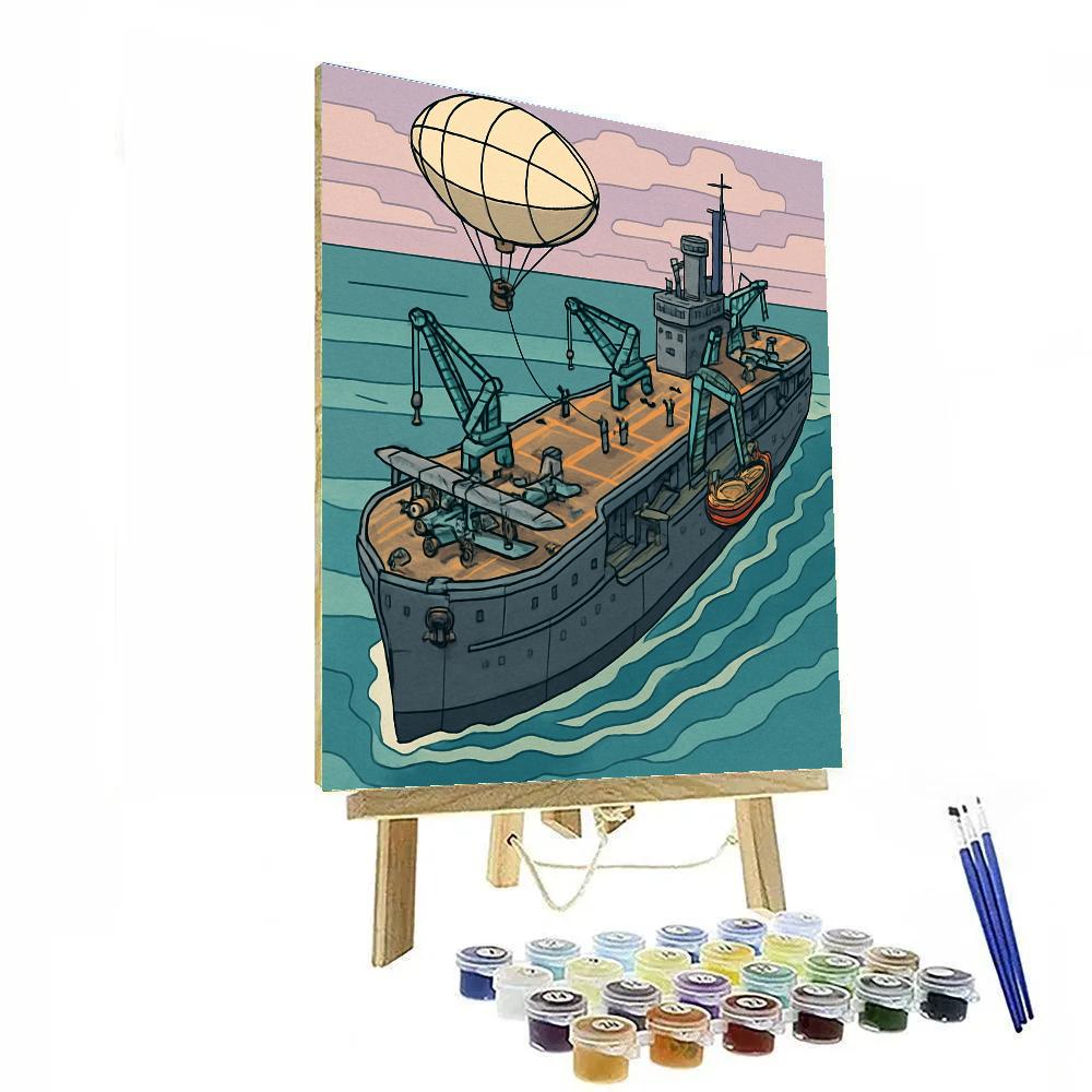Clockwork Sky Harbor Ship Paint by numbers art