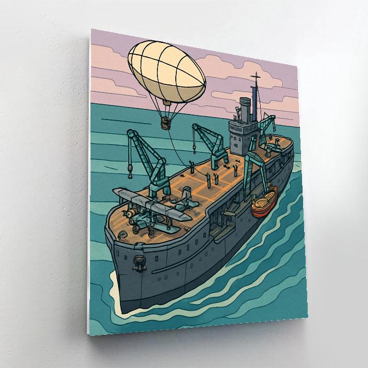 Clockwork Sky Harbor Ship Paint by numbers art