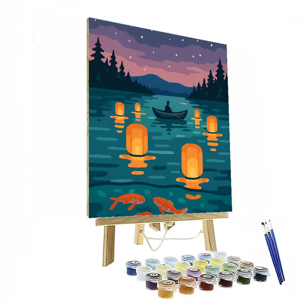 Paper Lanterns Over The Lake paint by color