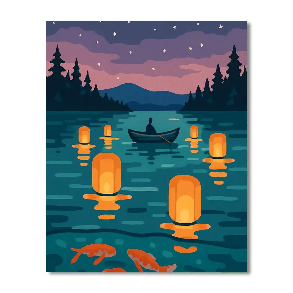 Paper Lanterns Over The Lake paint by color