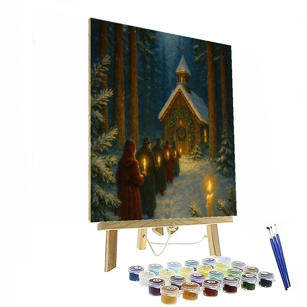 Cathedral Of Pines And Candlelight Paint by numbers art