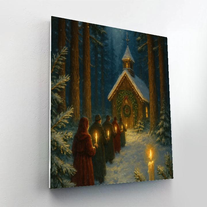 Cathedral Of Pines And Candlelight Paint by numbers art