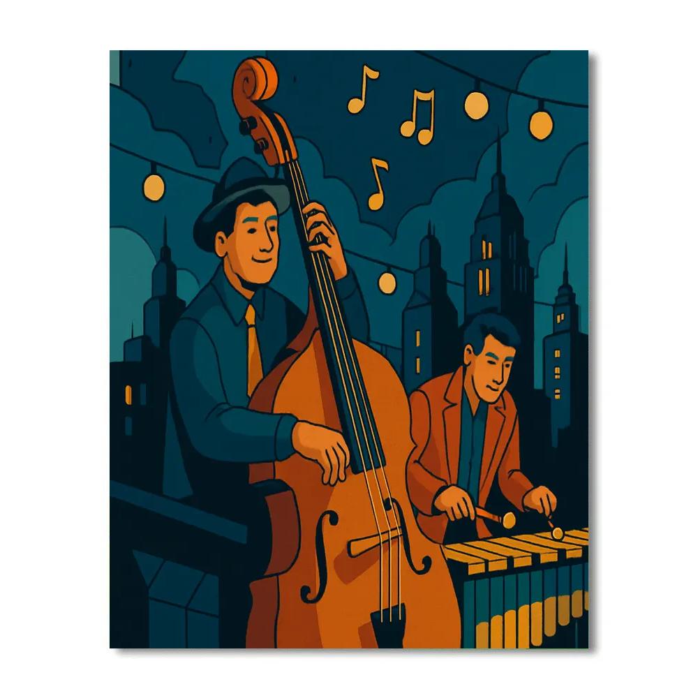 Midnight Bop Jazz Skyline paint by numbers