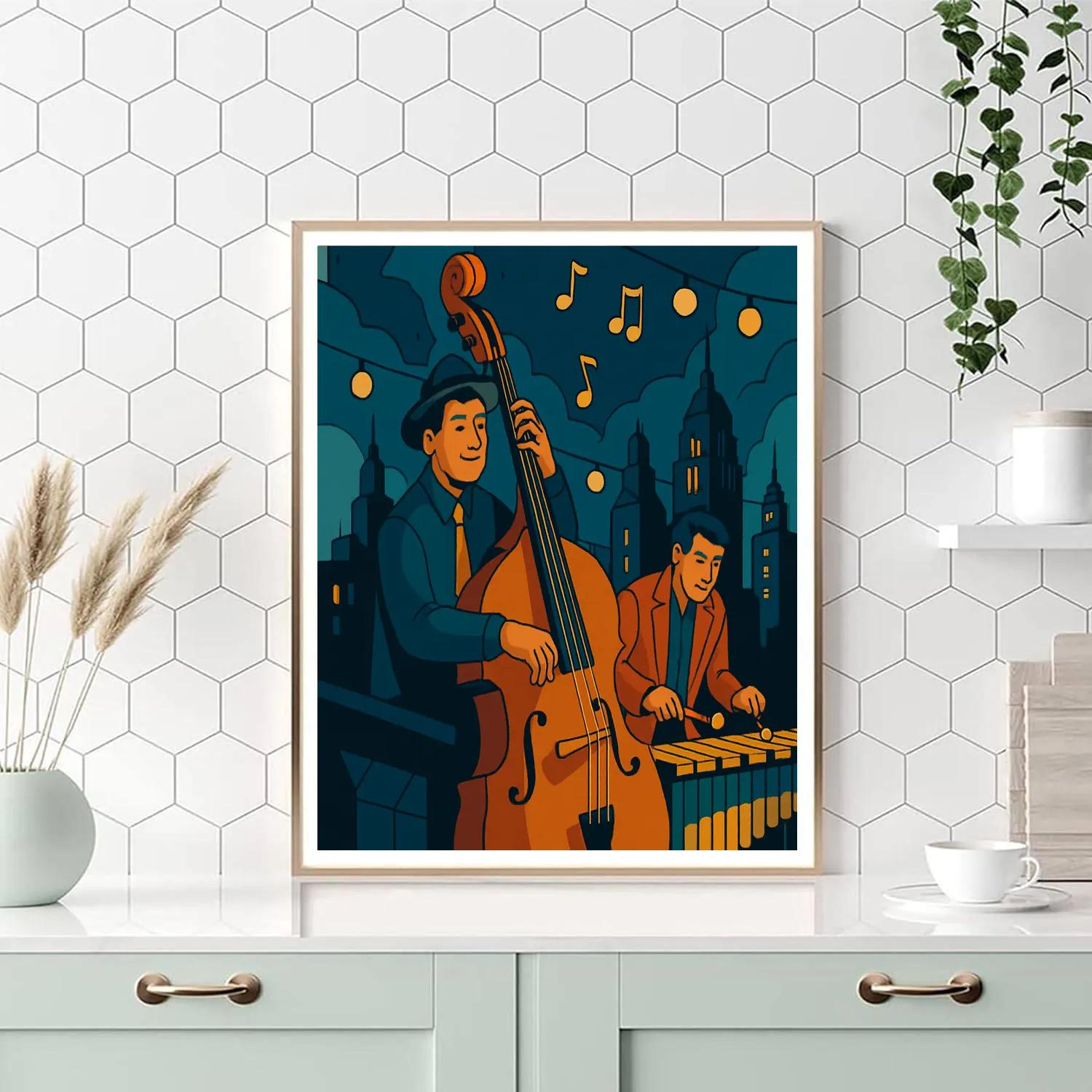 Midnight Bop Jazz Skyline paint by numbers