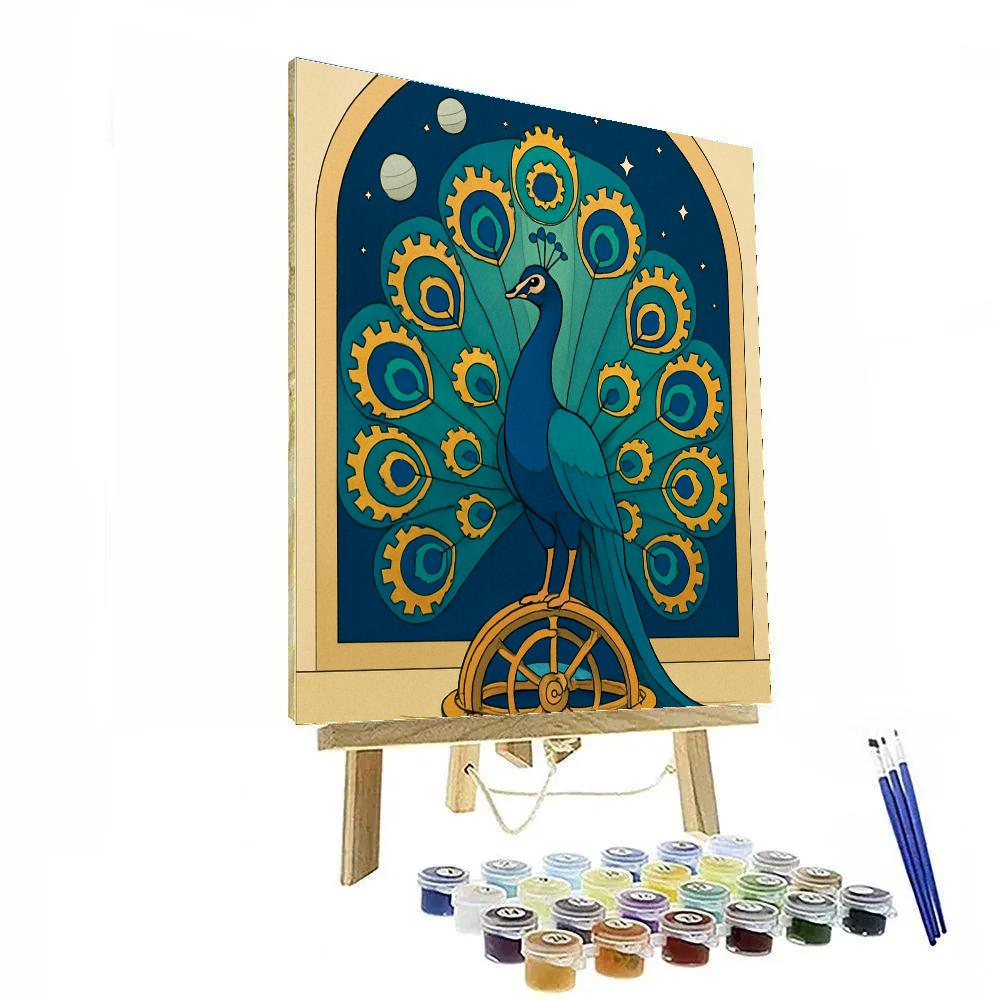 Clockwork Observatory Peacock paint by number