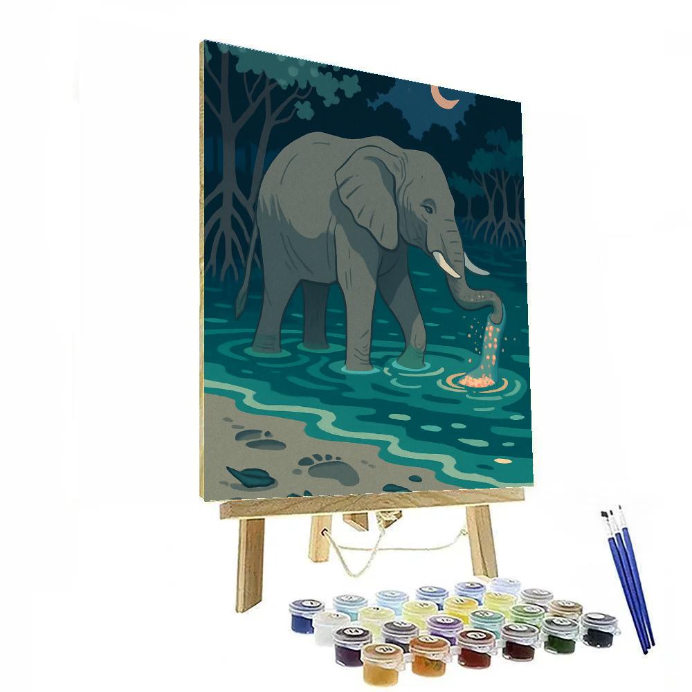 Monsoon Mangrove Elephant Reverie Painting by numbers kit