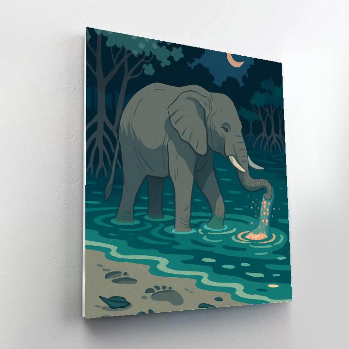 Monsoon Mangrove Elephant Reverie Painting by numbers kit