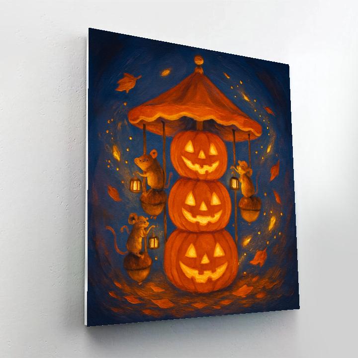 Stacked Jack O Lantern Carousel DIY paint by numbers