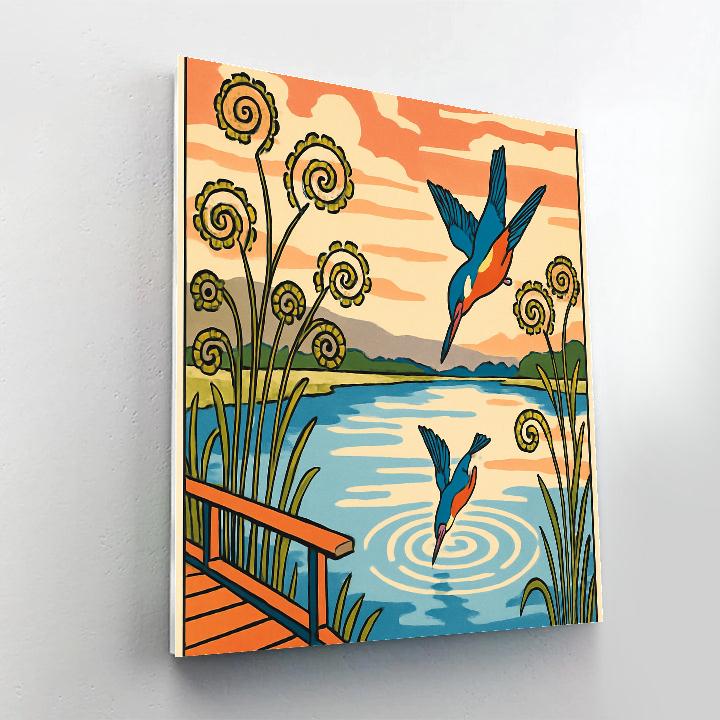 Clockwork Reeds Lake Crafted Painting by numbers kit