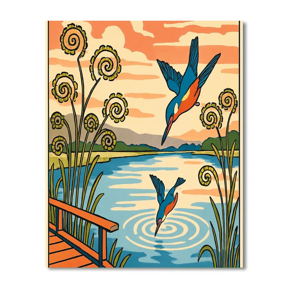 Clockwork Reeds Lake Crafted Painting by numbers kit