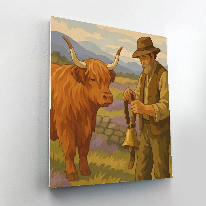 Highland Meadow With Cow Bellmaker Paint by numbers art