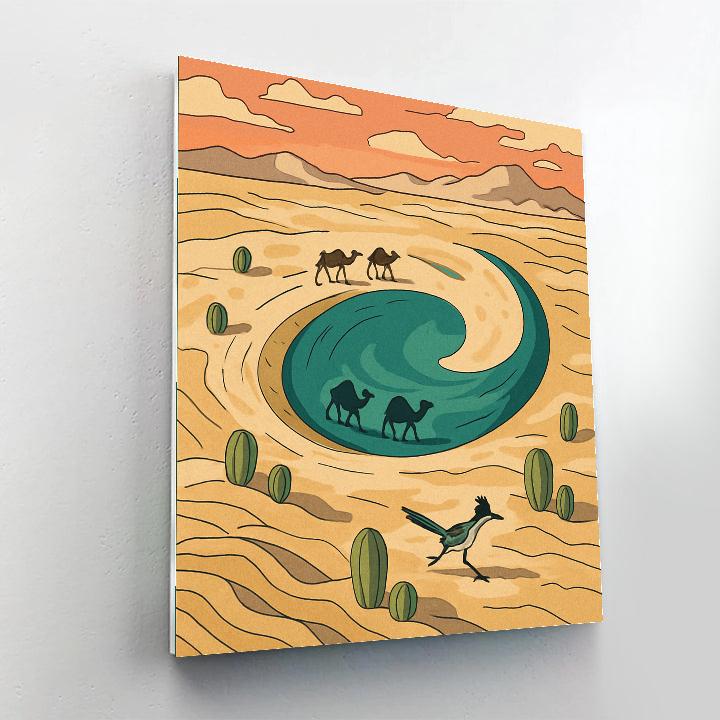 Desert Crafted Oasis Caravan DIY paint by numbers