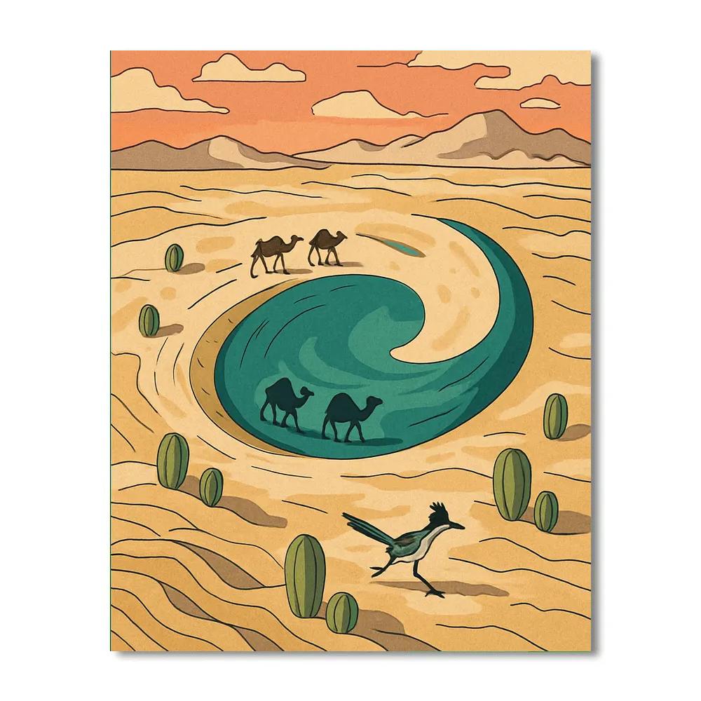 Desert Crafted Oasis Caravan DIY paint by numbers