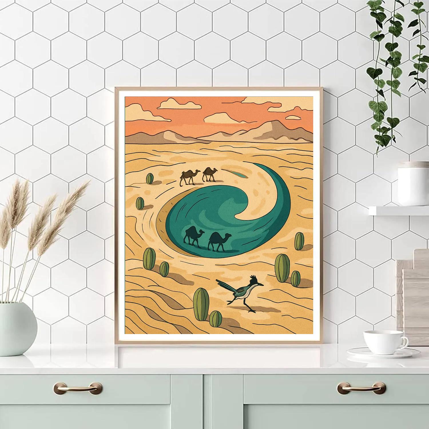 Desert Crafted Oasis Caravan DIY paint by numbers