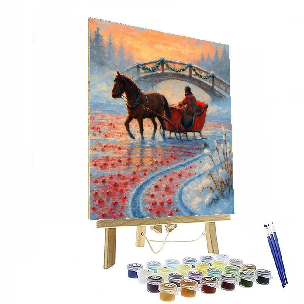 Sleigh Tracks Through The Cranberry Bog Number painting