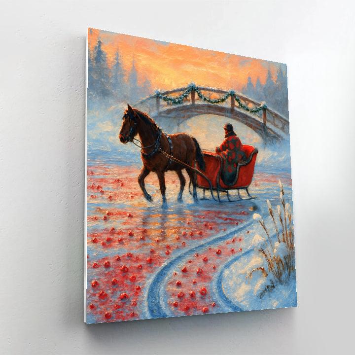 Sleigh Tracks Through The Cranberry Bog Number painting