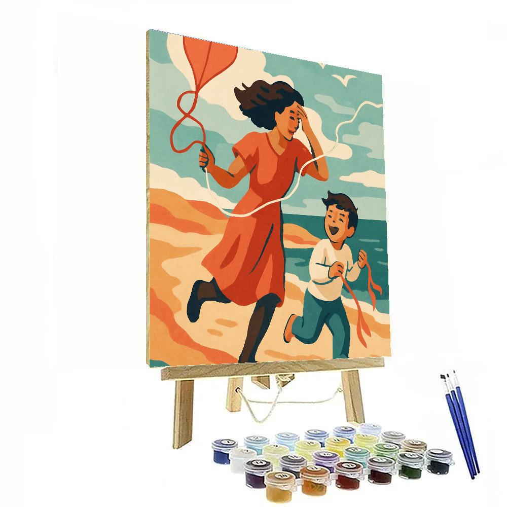 Kite String Courage With Mother paint by numbers