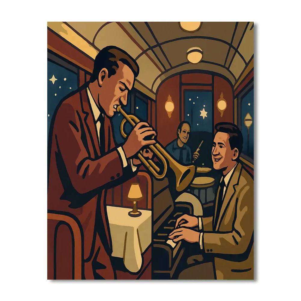 Starlit Jam Session In Jazz Number painting