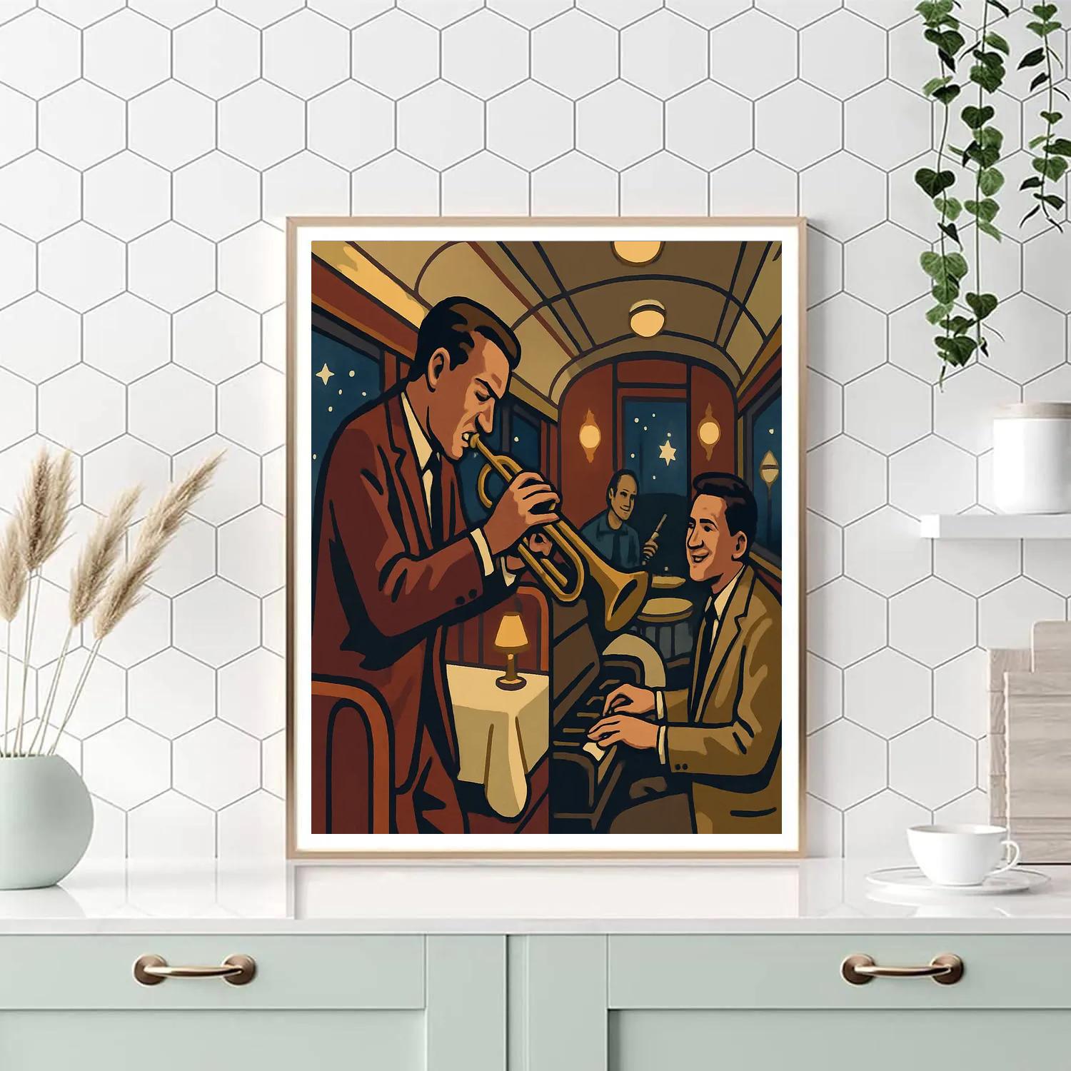 Starlit Jam Session In Jazz Number painting