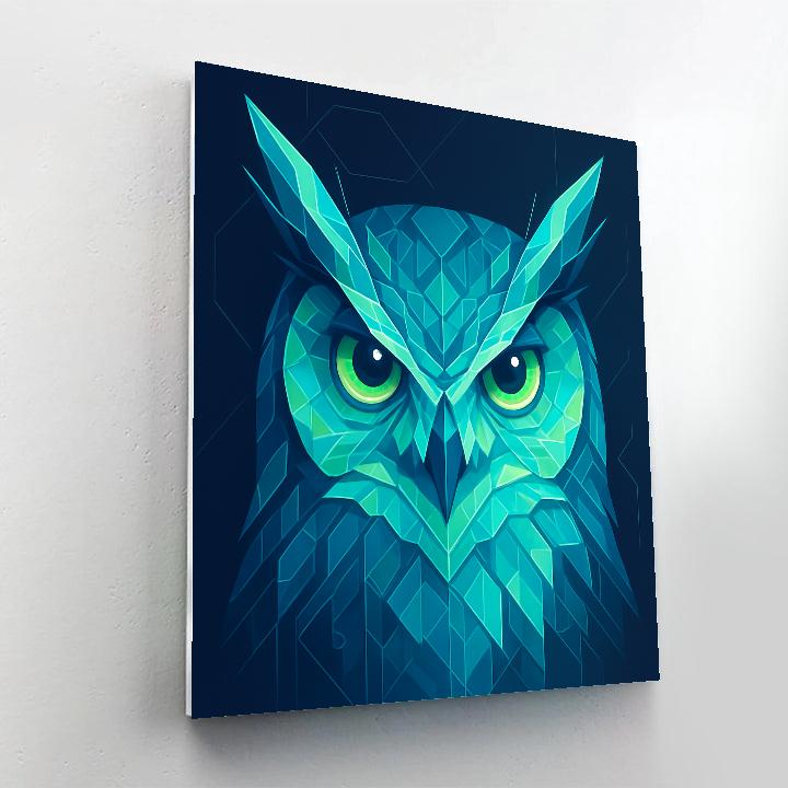 Crystal Circuit Owl Number painting