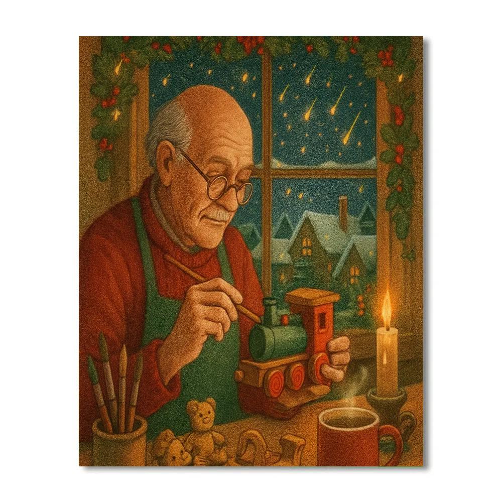 Toymaker Workshop Under Falling Stars Paint by numbers kits