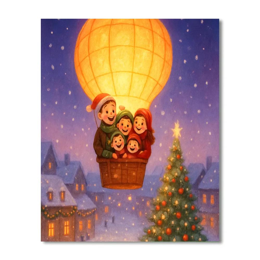 The Yule Lantern Balloon Ride Numbered painting kits