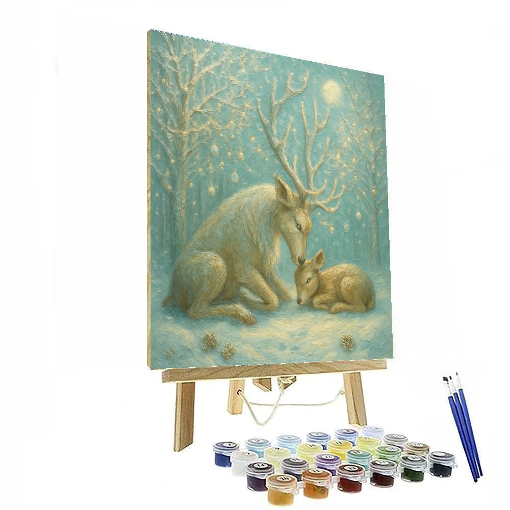Reindeer Resting In The Crystal Grove DIY paint by numbers